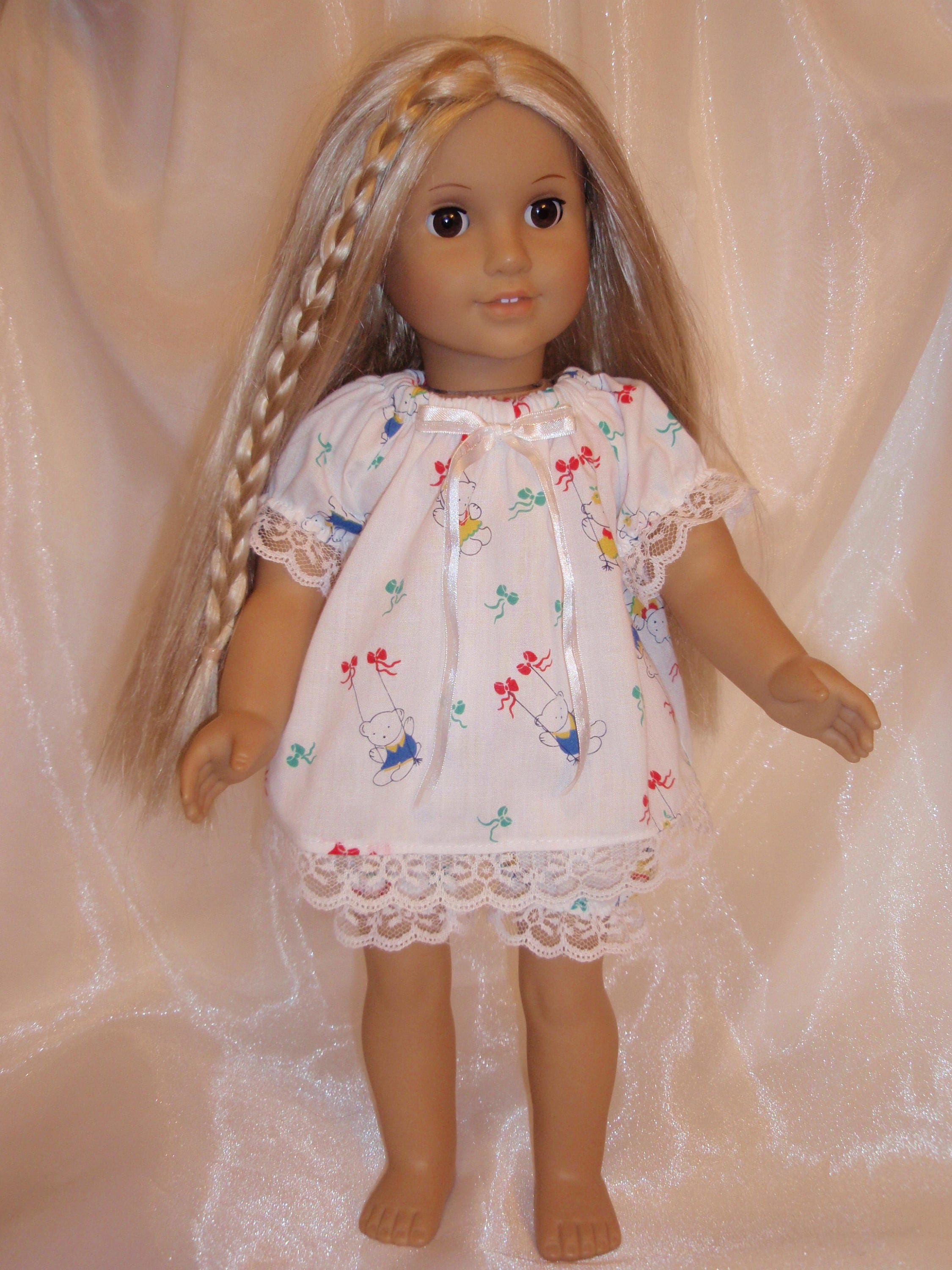18 Inch Doll White Cotton Baby Doll Pajamas with Teddy Bear Etsy
