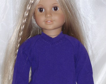 18 Inch Doll Royal Blue Cotton Jersey V-Neck T-Shirts, 18" Doll Clothes, Girl Doll Clothes, Boy Doll Clothes