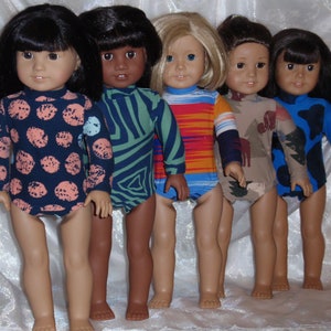 18&quot; Doll Assorted Cotton Spandex Gymnastic Suit, 18&quot; Doll Clothes, AG Doll Clothes, Girl Doll Clothes