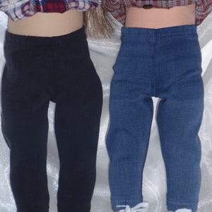 18 Inch Doll Black or Blue Stretch Jean Leggings, 18&quot; Doll Clothes, AG Doll Clothes, Girl Doll Clothes