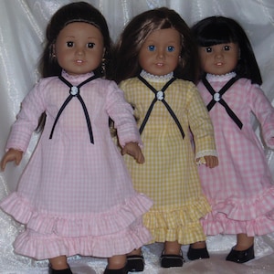18 Inch Doll 1880 Gingham Doll Dress, 18&quot; Doll Clothes, AG Doll Clothes, Girl Doll Clothes, 18 Inch Doll Dress