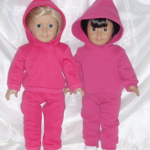 18 Inch Doll Assorted Pink Sweatshirt Hoodie and Matching Pants, AG Doll Clothes, 18&quot; Doll Clothes, Girl Doll Clothes, Boy Doll Clothes