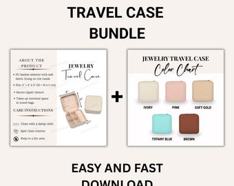 Maqueta de estuche de viaje para joyas, Tarjeta de estuche de viaje para joyas, Plantilla de estuche de viaje Printify, Producto para vendedores, Maqueta de caja de joyas para vendedores de Etsy