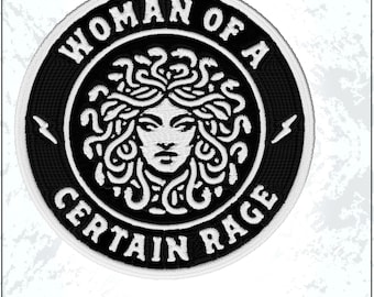 Woman of a Certain Rage Patch Funny Feminist Women Right Empowerment  Embroidered Patches Keychain Sew On Iron On Gifts Hat