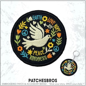 Peace Love Kindness Hope Patch Social Justice Human Rights Liberal Equality Embroidered Patches - Embroidered Keychain Sew On Iron On