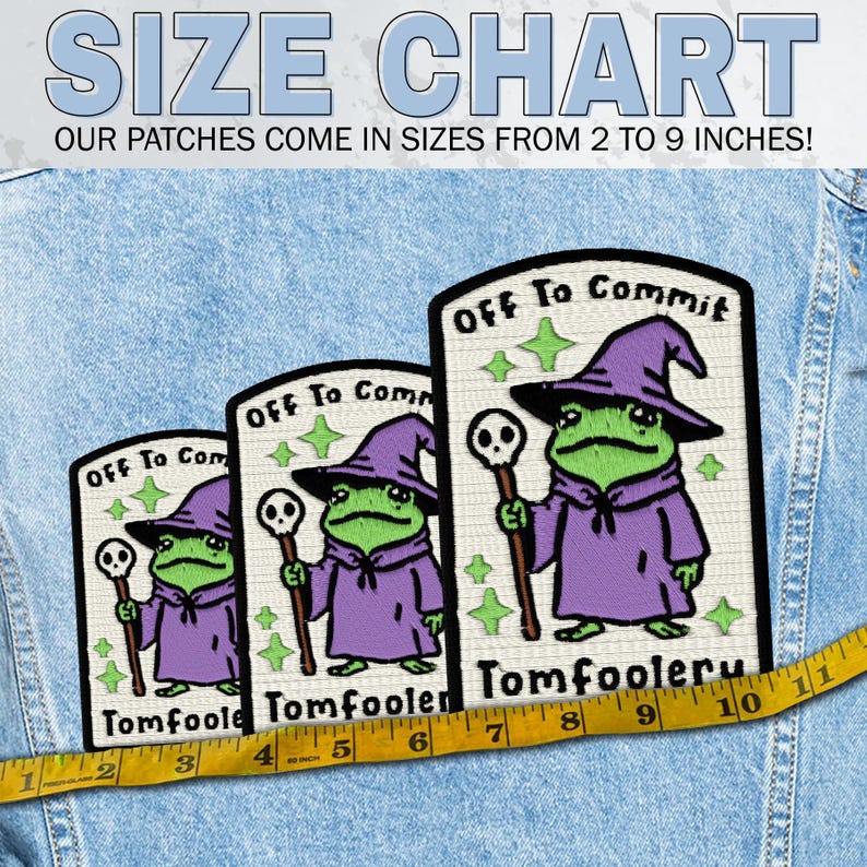 Off To Commit Tomfoolery Patch Funny Wizard Frog DnD Chaotic Fantasy Cottagecore Embroidered Patches Keychain Sew On Iron On Gift image 3