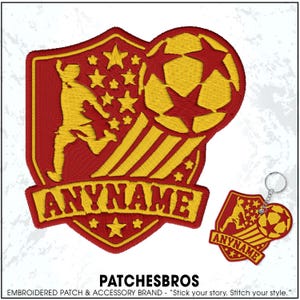 Custom Soccer Star Player Name Patch Personalized Text Number Sport Player Team Embroidered Patches – Embroidered Keychain Sew On Iron On