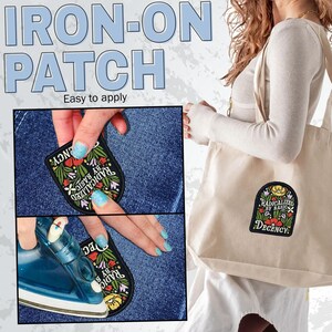 Radicalized By Basic Decency Patch Funny Floral Protest Feminist Activist Embroidered Patches - Embroidered Keychain Sew On Iron On immagine 9
