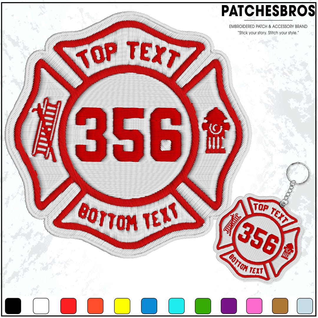 Custom Fireman Number Badge Embroidered Patch – Firefighter Embroidered ...