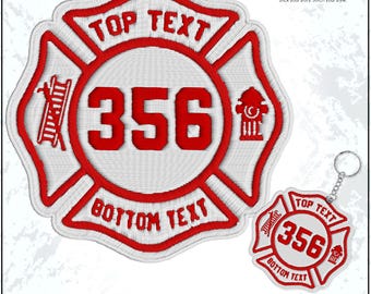 Écusson brodé avec numéro de pompier personnalisé – Porte-clés brodé de pompier à coudre thermocollant pour chapeau, veste, sac à dos, uniforme, cadeau