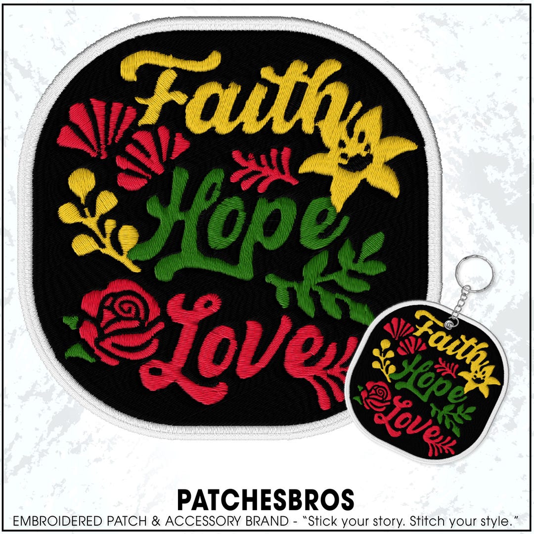 Faith Hope Love Patch Floral Christian Faith Bible Verse Religious ...