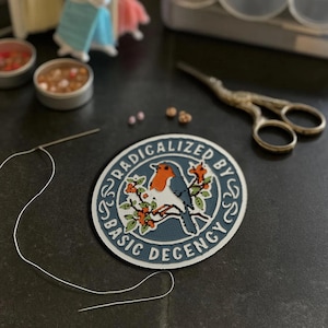 Radicalized By Basic Decency Patch Social Justice Equal Rights Kindness Bird Embroidered Patches - Embroidered Keychain Sew On Iron On