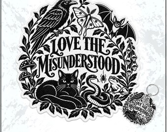 Love The Misunderstood Patch Weird Animal Gothic Spooky Nature Lover Dark Cottagecore Embroidered Patch Embroidered Keychain Sew On Iron On