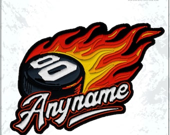 Custom Ice Hockey Number Name Puck Fire Personalized Embroidered Patch Sew On Iron On Patches, DIY PVC Gifts for Backpacks, Hats, Jackets