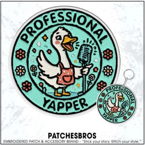 Funny Professional Yapper Speech Therapy Patch Speech Language Pathologist Goose Embroidered Patches - Embroidered Keychain Sew On Iron On