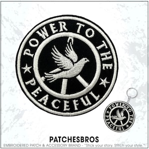 Power To The Peaceful Patch Social Justice Resistance Activism Compassion Embroidered Patches - Embroidered Keychain Sew On Iron On