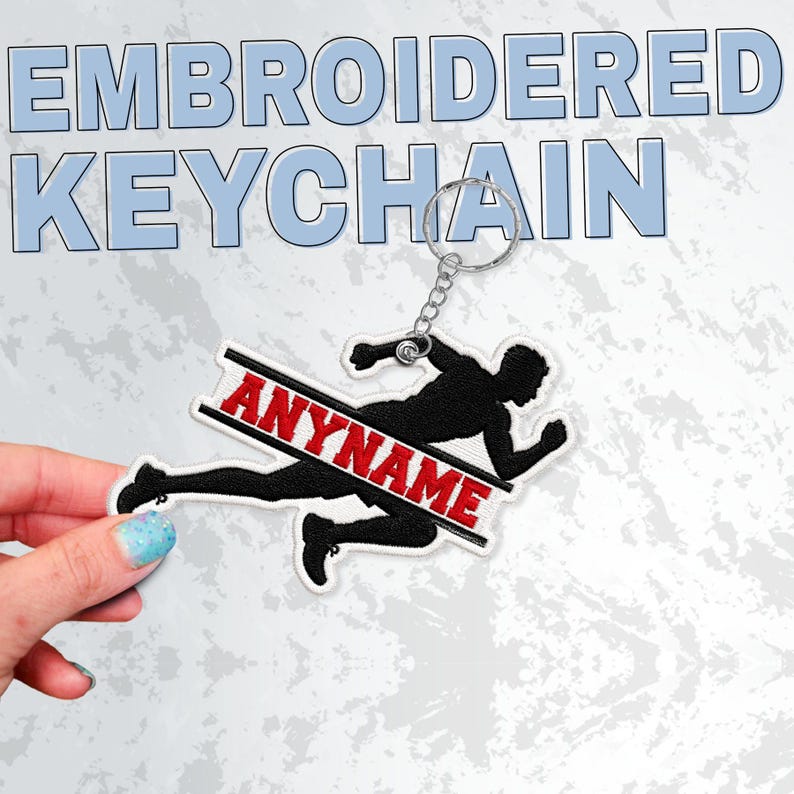 Custom Runner Name Patch Personalized Track And Field Cross Country Sport Embroidered Patches – Embroidered Keychain Sew On Iron On image 9