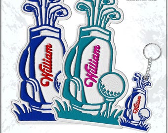 Custom Golf Bag Name Embroidered Patch – Personalized Golfing Embroidered Keychain Sew On Iron On for Hat, Jacket, Backpack, Uniform, Gift
