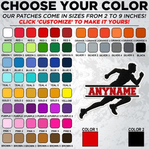 Custom Runner Name Patch Personalized Track And Field Cross Country Sport Embroidered Patches – Embroidered Keychain Sew On Iron On image 2