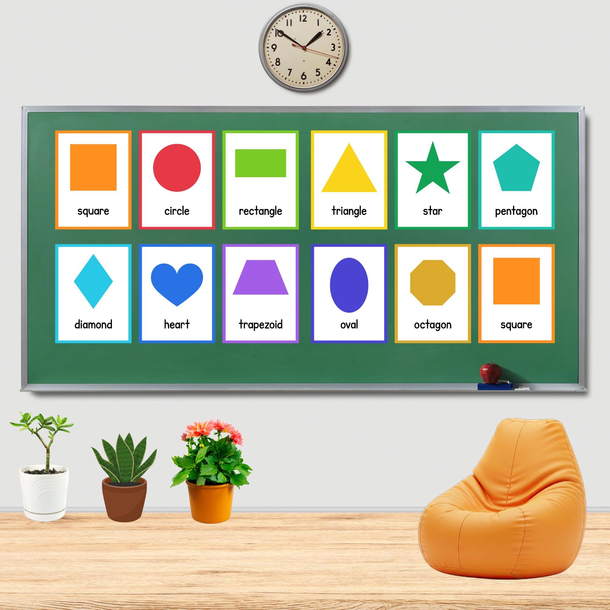 Classroom Shapes Posters | Colorful Shape Wall Decor for Elementary ...