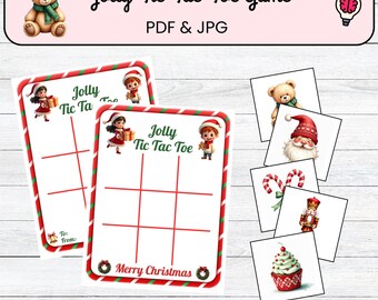Lustiges Tic Tac Toe Spiel | Urlaub für Kinder Aktivität | Print & Play Weihnachtszentrum | Klassenzimmer Weihnachtsspiel | Druckbares Weihnachts Party Spiel