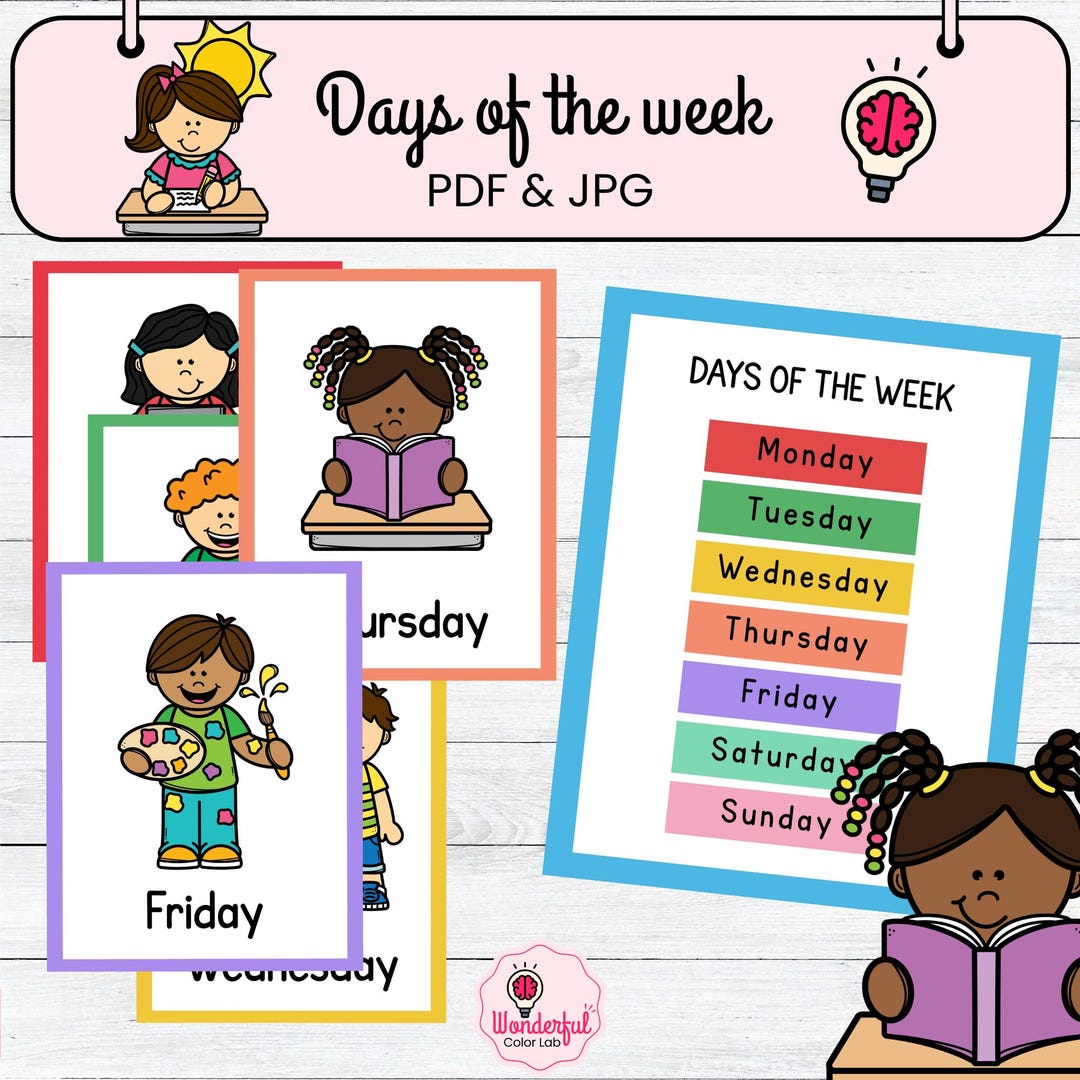 Days of the Week Posters | Classroom Decor | Printable Calendar Labels ...
