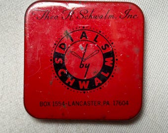 Small red tin made for watch dials -  Schwalm Company