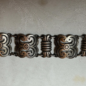 Vintage heavy Taxco Mexican silver bracelet