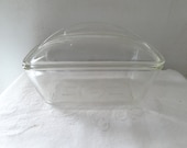 Vintage Westinghouse refrigerator container clear glass art deco look with lid