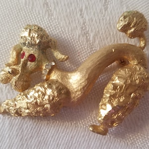 Vintage rhinestone poodle brooch