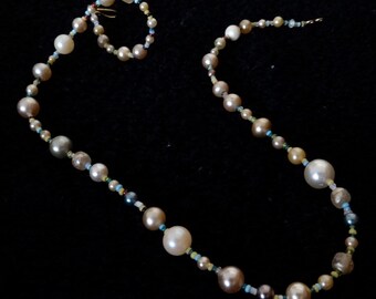 Hand made necklace of mixed vintage beads