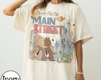 Funny Chip N Dale Meet Me On Main Street Shirts, Disneyland Trip Tee, WDW Tee, Rescue Ranger Tee, Disneyland Matching Tee, WDW Shirt