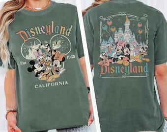Camiseta retro de Mickey y sus amigos de Disneyland (est. 1955), camiseta de viaje a Disneyland 2025, camiseta de Disneyland California, camiseta familiar de Disney, camiseta de Disney
