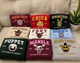 Camiseta personalizada de Five Nights at Freddy's, Camiseta vintage de Halloween 2026 de Five Nights at Freddy's con villano personalizado, Horror Nights, Retro Horror Nights