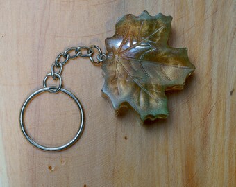 Llavero de resina verde y cobre de otoño (varios estilos)