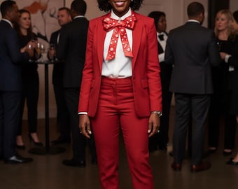 De 'Crimson Confidence'-verklaring strikstropdas™ | Handgemaakt | De Glam'More-collectie van @thatskandice