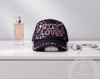 GIRL LOVER aangepaste verfraaide truckerpet | Handgemaakt | De Glam'More-collectie van @thatkandice