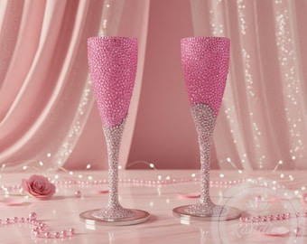 Roze Celebration Toast Fluit | Handgemaakt | De Glam'More-collectie van @thatskandice