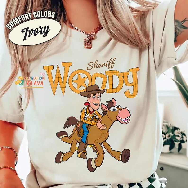 Disneyland Sheriff Woody Cowboy and Bullseye Shirt, Retro Toy Story Disneyland WDW Matching Family Shirt, Magic Kingdom Outfit, Birthday Boy image 3
