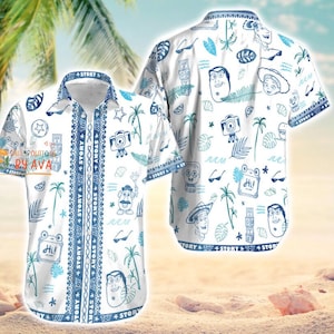 Toy Story Hawaiian Shirt, Lilypad Woody Buzz Jessie Aloha Shirt,Toy Story Button Up Shirt, Summer Beach Outfit, Disneyland Summer Vacation image 1