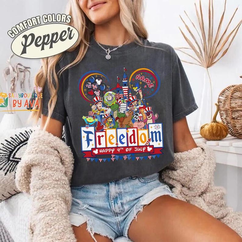 Personalize Toy Story 4th of July Shirt, Disneyland Freedom Patriotic Happy 4th Of July Shirt, 250th Anniversary Shirt, Independence Day Tee 画像 6