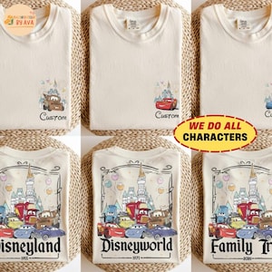 Custom Name Disneyland Cars Family Matching Shirts, Retro Disneyland Trip 2026 Shirt, Disneyland Family Vacation Shirts, Birthday Party Gift image 1