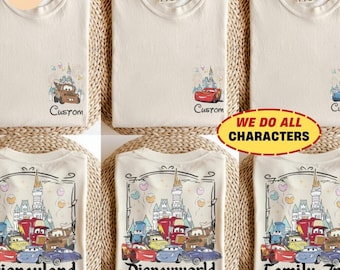 Custom Name Disneyland Cars Family Matching Shirts, Retro Disneyland Trip 2026 Shirt, Disneyland Family Vacation Shirts, Birthday Party Gift