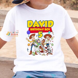 Personalized Toy Story Birthday Shirt, Family Birthday Shirts,Birthday Boygirl Party Shirts, Disneyland Birthday Tri[, Woody Buzz Shirt image 2