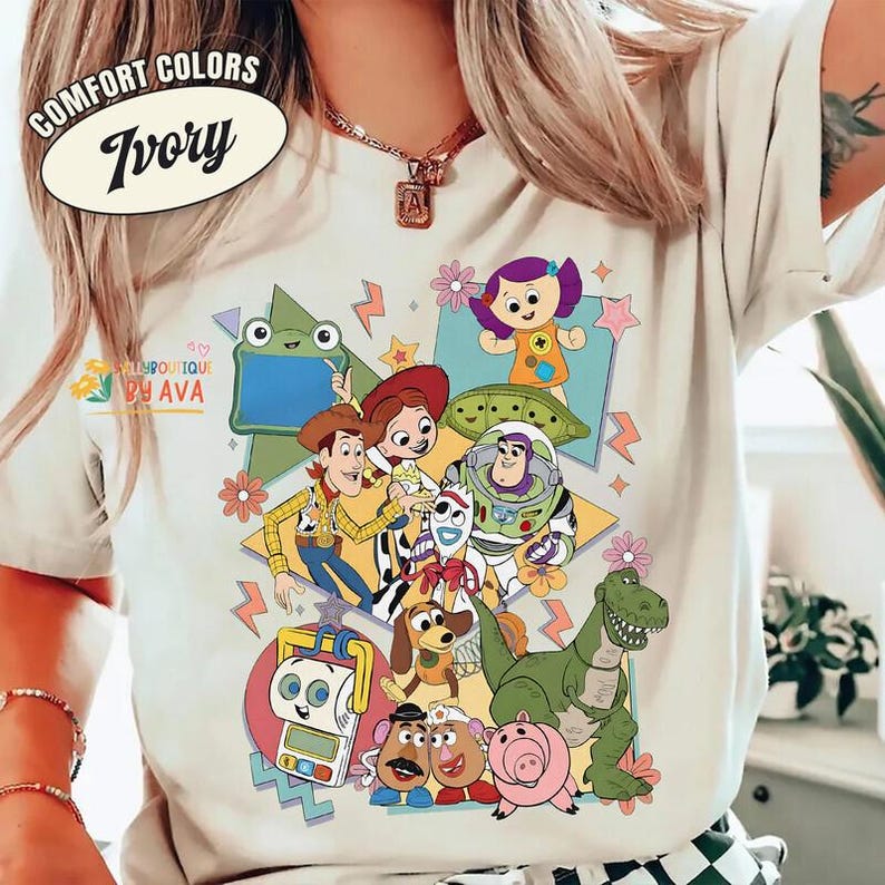 Retro Toy Story 5 You've Got A Friend In Me Shirt, Woody Buzz Lightyear Rex Tee, WDW Disneyland Family Vacation 2026 Trip, Pixar Fest Shirt image 6