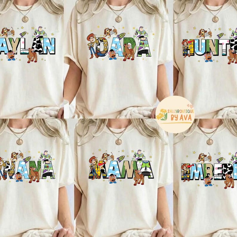 Custom Toy Story Family Matching Comfort Colors Shirt, Disneyland Mom Dad T-shirt, Personalized Gift Disneyland Trip, Disneyland Birthday 画像 1
