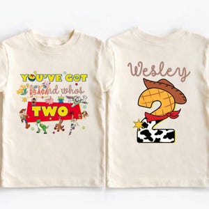 You've got a friends who's two, Toy Story Inspired 2rd Birthday Shirt: Sheriff Cowboy Theme for Boys - Infinity and Beyond Party Shirt Bild 2