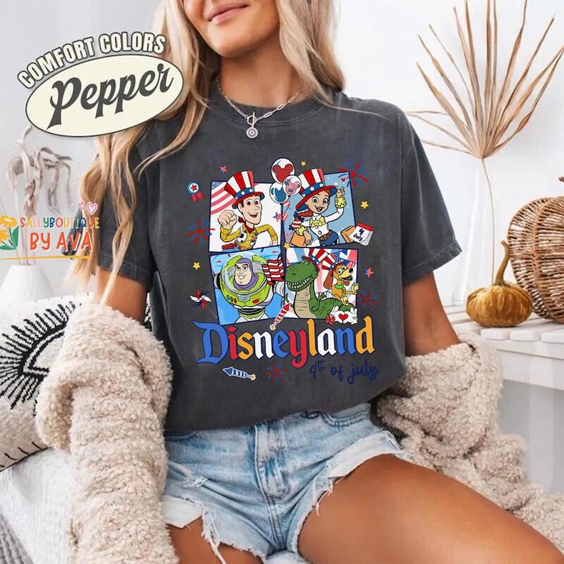 Disneyland Balloons Toy Story 4th of July Shirt, America Red White Blue Shirts, 250th USA Anniversary Shirt, Independence Day Tee 2026 image 2