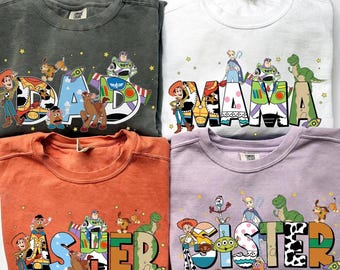 Custom Toy Story Family Matching Comfort Colors Shirt, Disneyland Mom Dad T-shirt, Personalized Gift Disneyland Trip, Disneyland Birthday