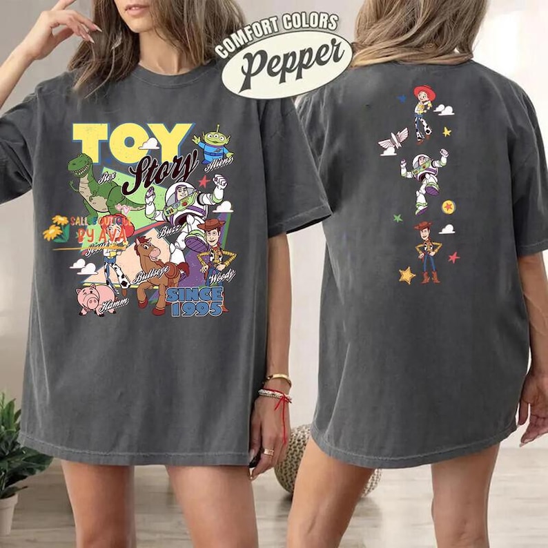 Disneyland Toy Story 1995 Comfort Colors Shirt, Woody Buzz Lightyear Rex Tee, WDW Disneyland Family Vacation 2026 Trip, Pixar Fest Shirt image 1